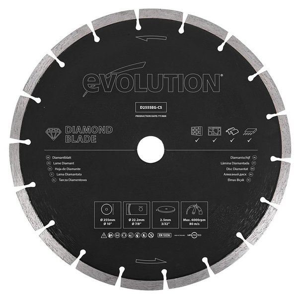 Evolution Evolution10" Segmented Edge Diamond Blade D255SEG-CS